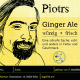 Etikett für ein Ginger Ale mit dem gezeichneten Portrait eines Mannes – außerdem fand ein vorher verschmähtes Detail aus einer anderen Illustration hier Verwendung