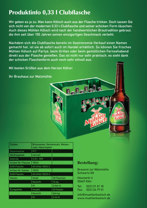 Mühlen Kölsch Ausstattung Design Dreieck