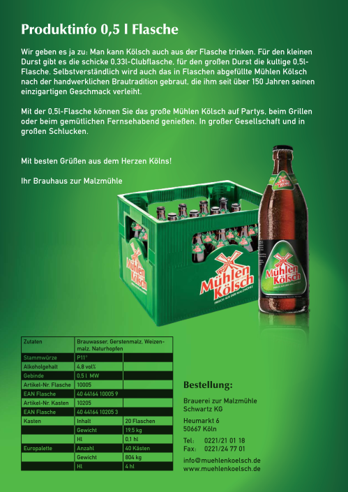 Mühlen Kölsch Ausstattung Design Dreieck