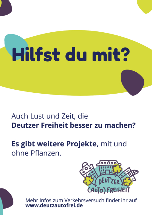 Aufstecker mit der Frage nach weiterer Hilfe mit den Pflanzen