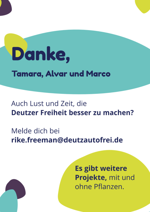 Aufstecker mit einem Dank an die Patenfamilie