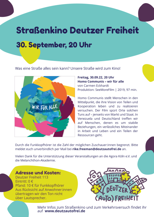 Plakat Straßenkino 30.09.